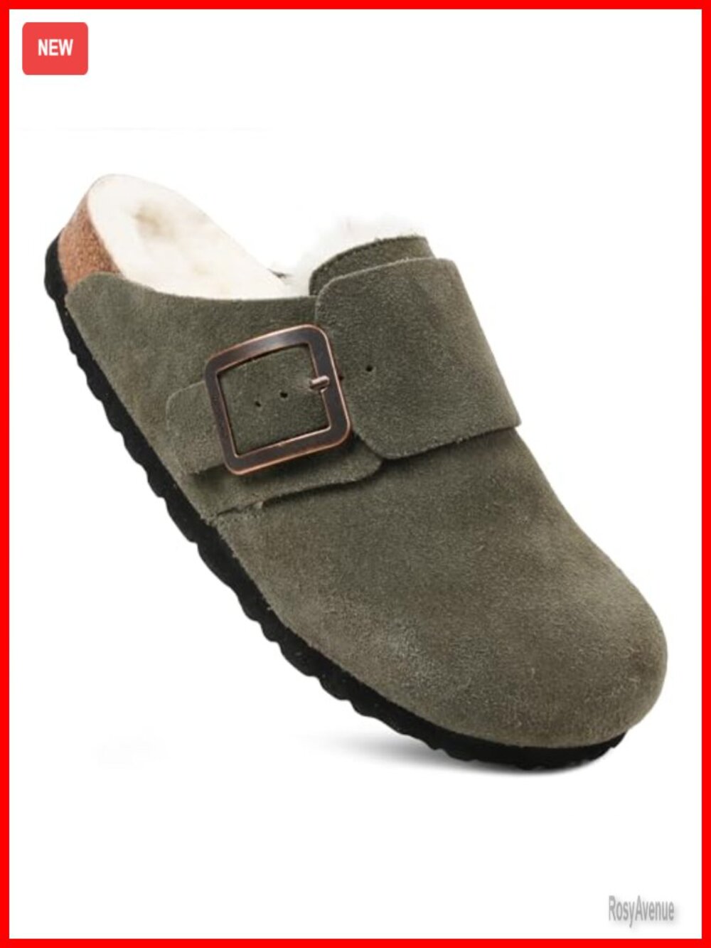 Genuine Leather Fur Lined Arch Support Memory Foam Clogs Women Mules Slip-On
